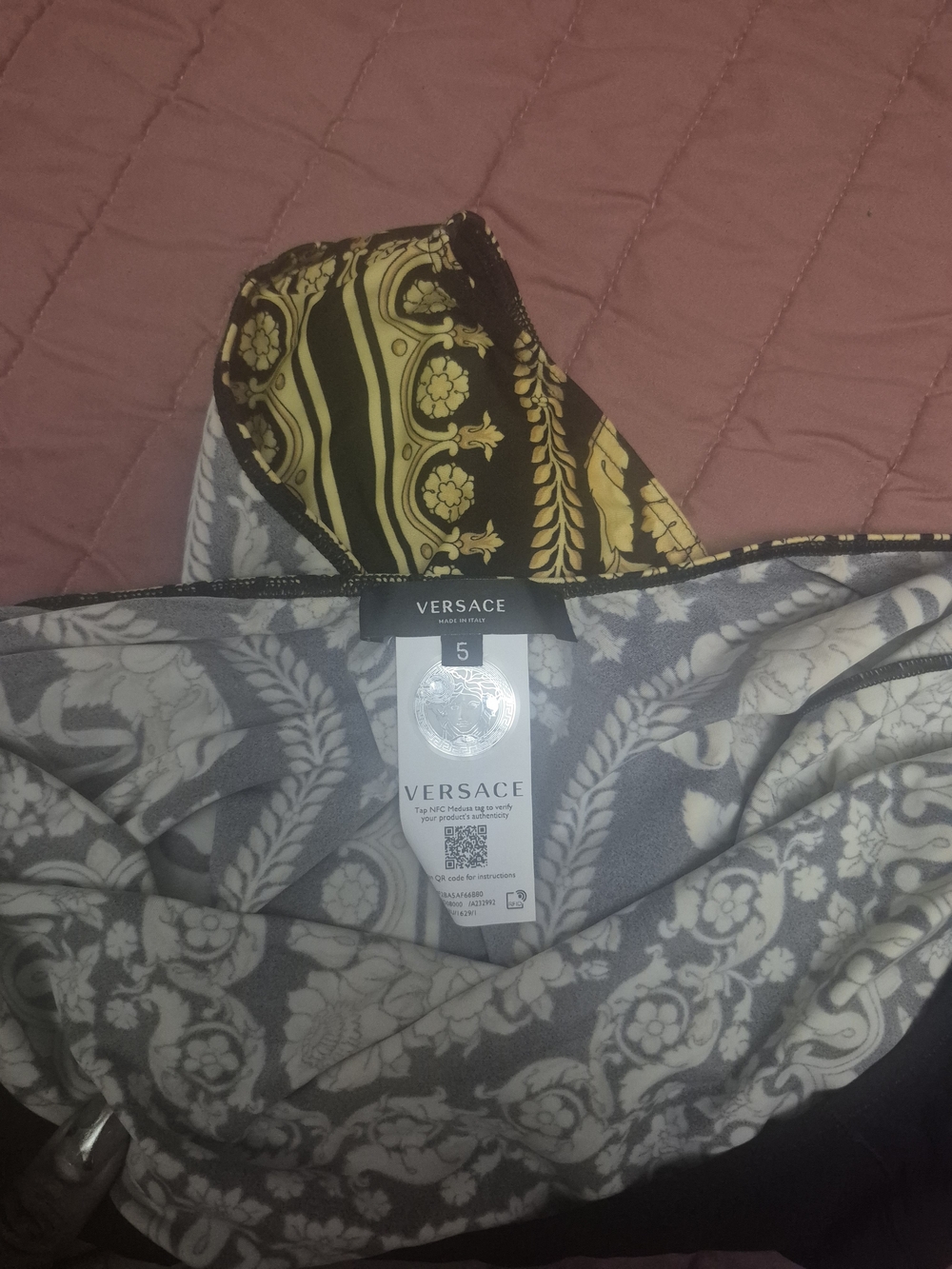 *Authentic*Versace Womens GOLD and Black Floral Medallion One-Piece Swimsuit - Picture 3 of 3